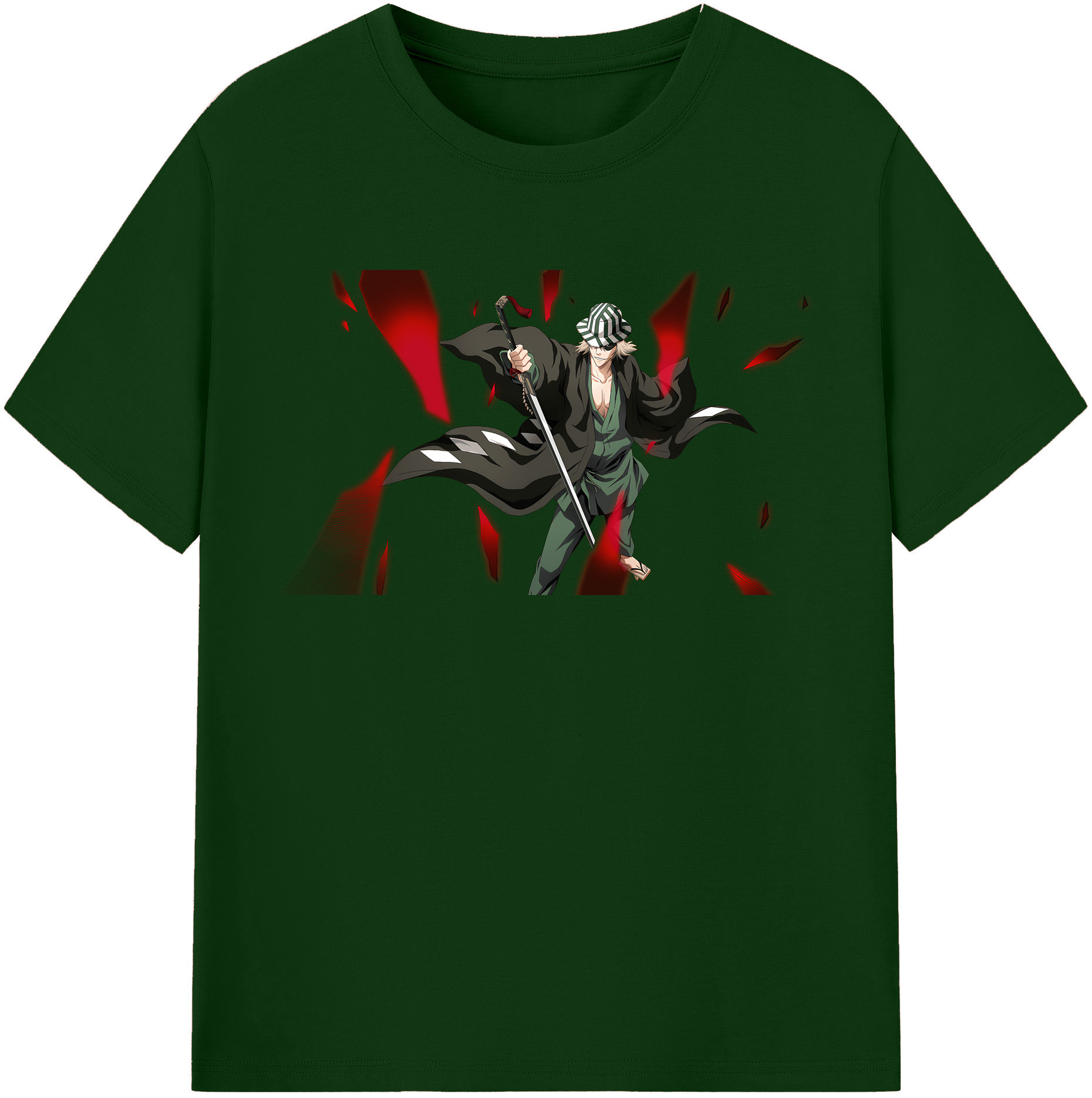 （画像用） "ブリーチ 浦原 喜助（うらはら きすけ） BLEACH Urahara Kisuke " 綿100％半袖Tシャツ（フロントプリント）